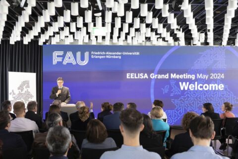 Präsident der Friedrich-Alexander-Universität Erlangen-nürnberg Joachim Hornegger spricht beim EELISA Grand meeting 2024