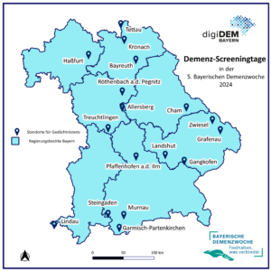 Grafik der digiDEM Bayern zu Screenings in Bayern.