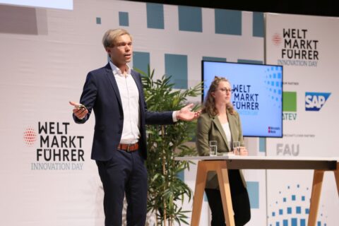 Patric Huchtemeier und Nora Zallmann von Alfoye (Foto: Kurt Fuchs/FAU)