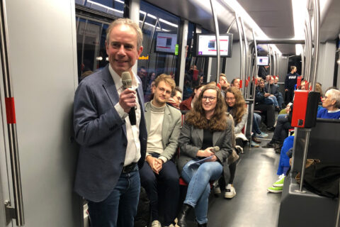 Trambahn-Talk in der FAU-Tram in Nürnberg